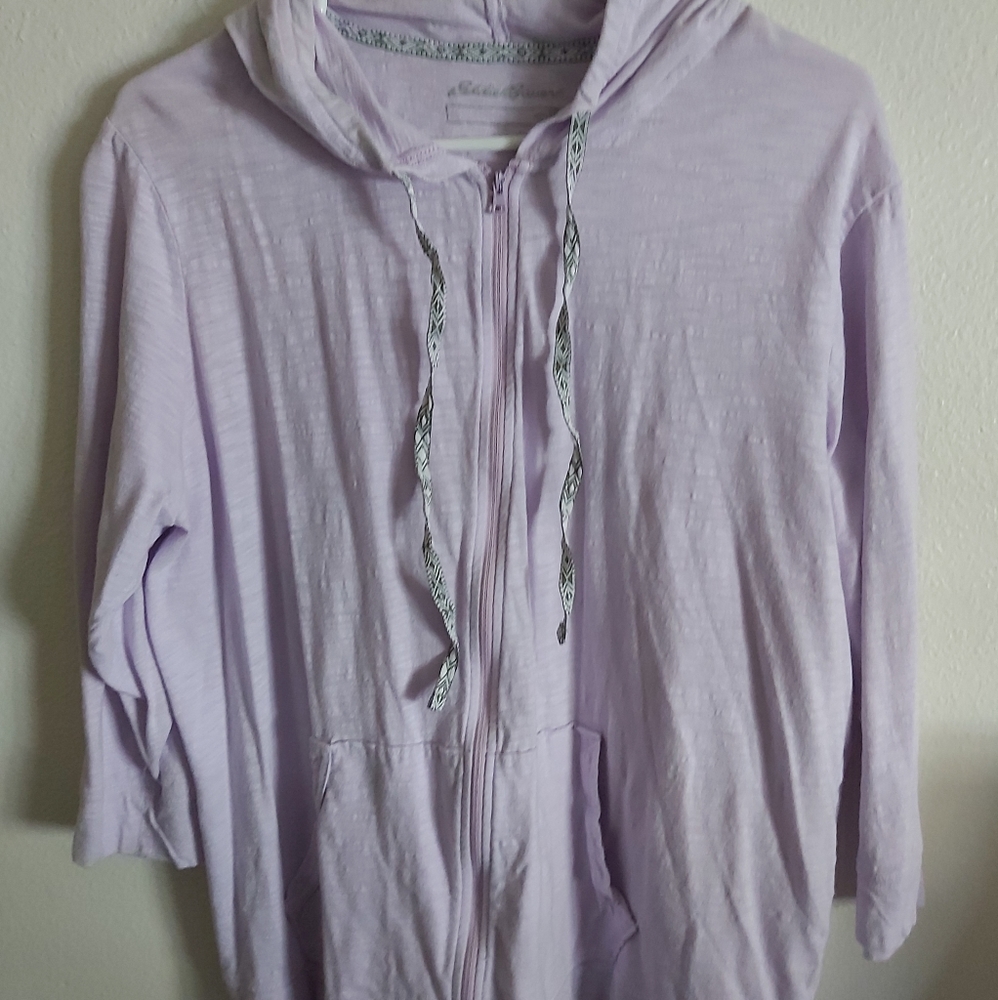 Eddie Bauer, lightweight, 3/4 sleeve, zip up hoodie - 2x